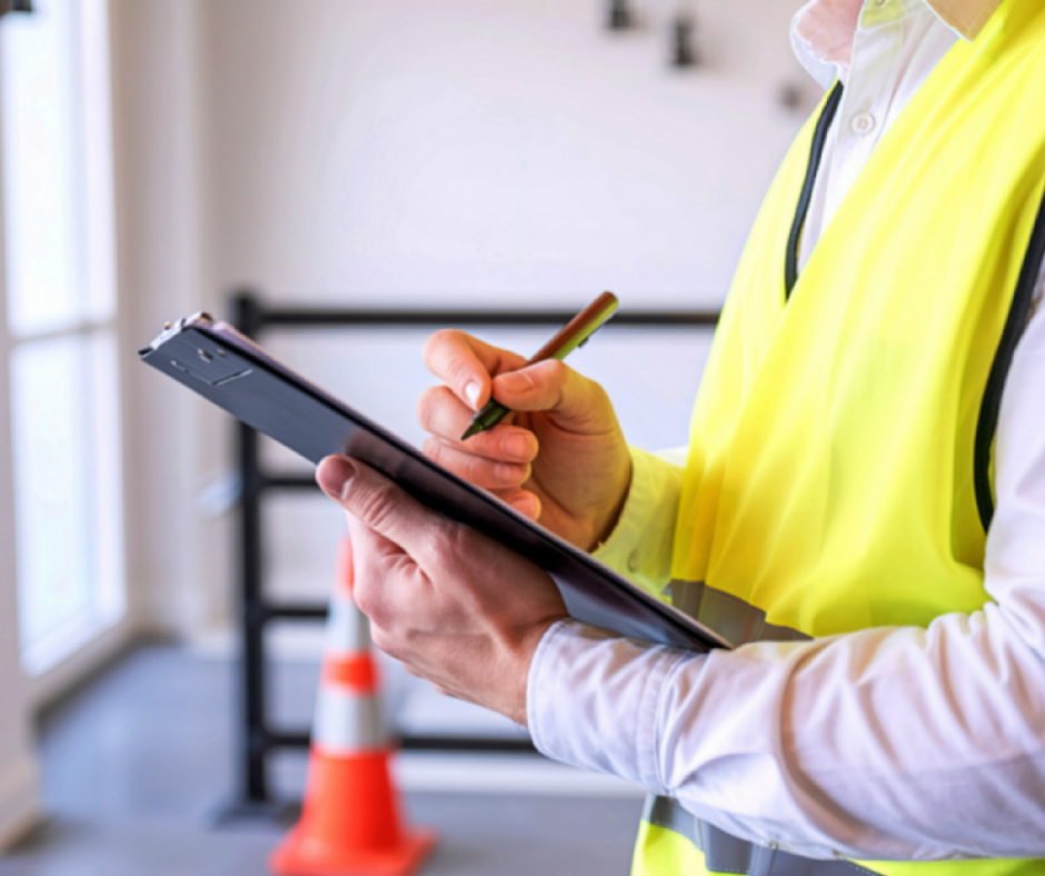 Website Value Accountability A person in a high-visibility vest ticks off items on a checklist.
